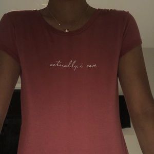 A pink regular t shirt